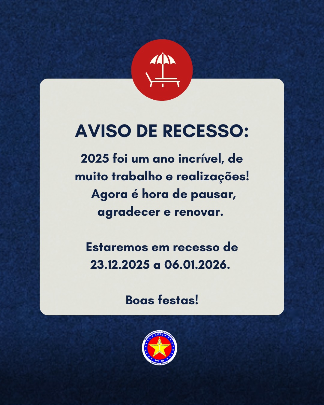 Aviso de recesso